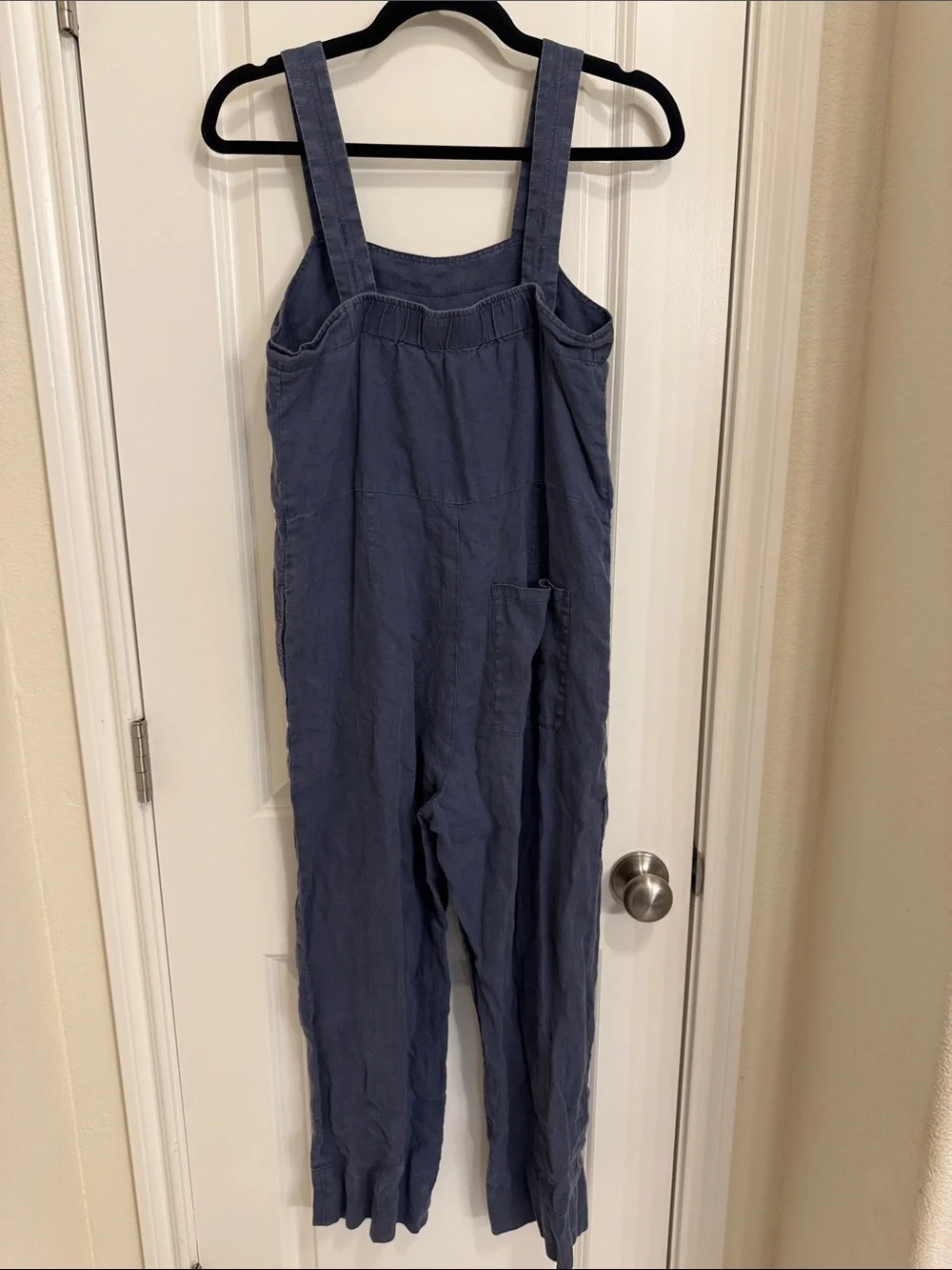 Everlane Blue Wide-Strap Linen Jumpsuit